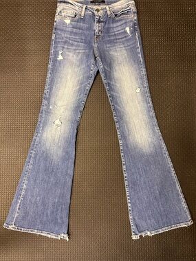 Flying Monkey Women’s Blue Distressed Flared Jeans